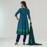 Womens Ethnic Teal Three Piece Set - Image 4